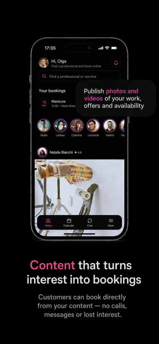 Posts and stories in minibi in dark mode